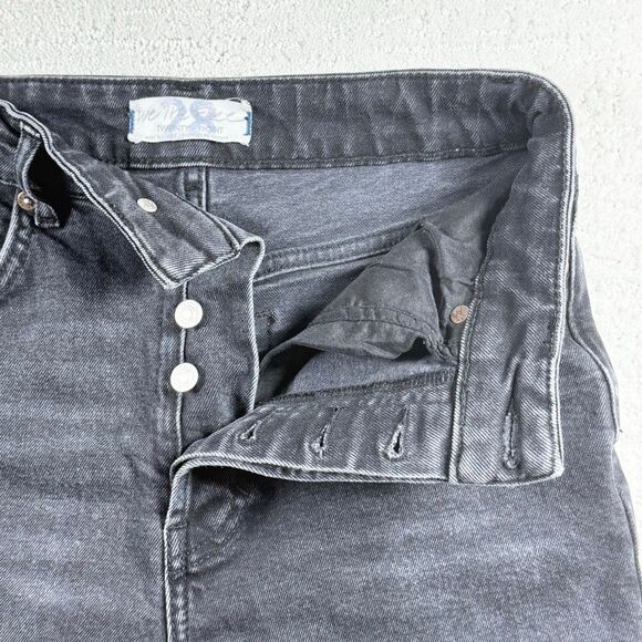 Free People We The Free Multi Button Up High Waist Straight Dark Charcoal Jeans - Picture 5 of 16